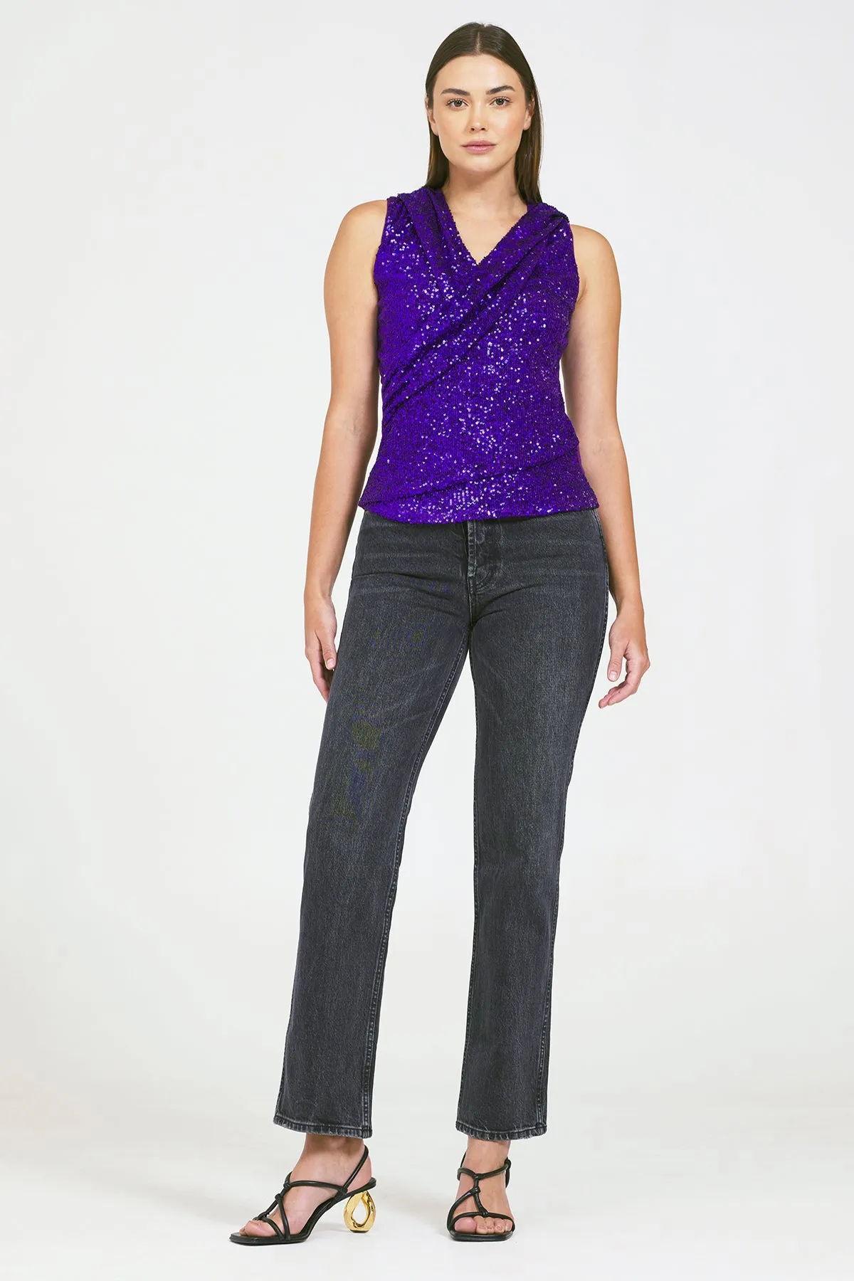 Bailey 44 Regina Sequin Top in Magenta sold by Bailey 44