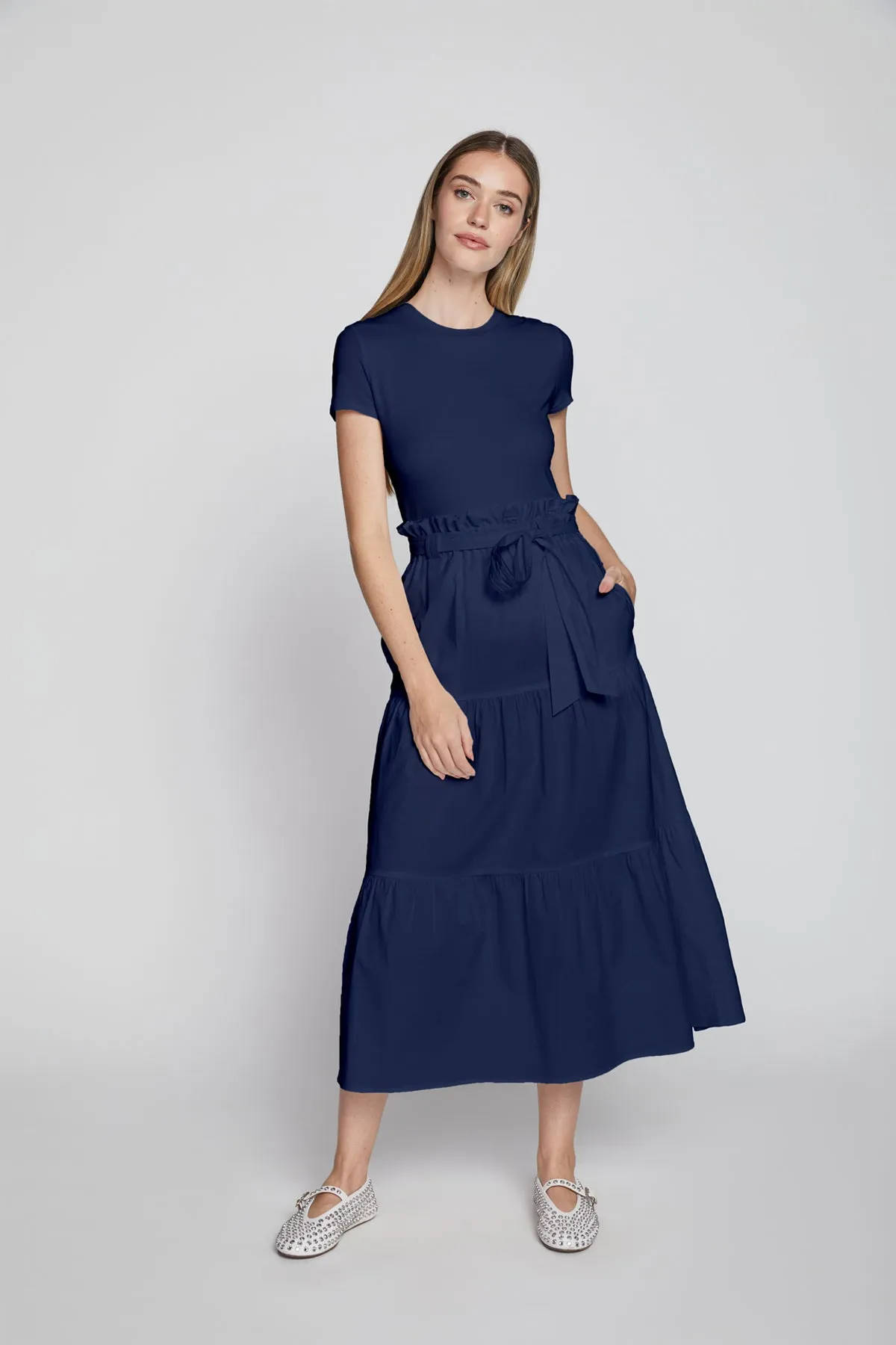 Bailey 44 Frankie Poplin Dress in Deep Sea sold by Bailey 44