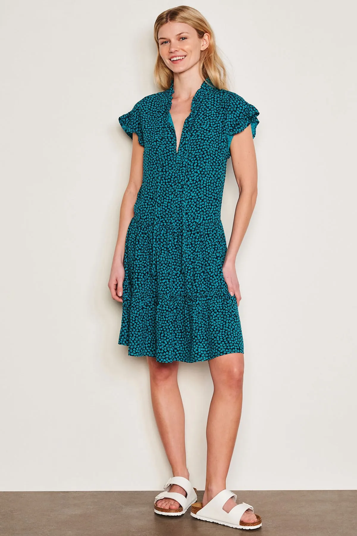 Sundry Clover Short Femme Dress in Intense Teal sold by Bailey 44