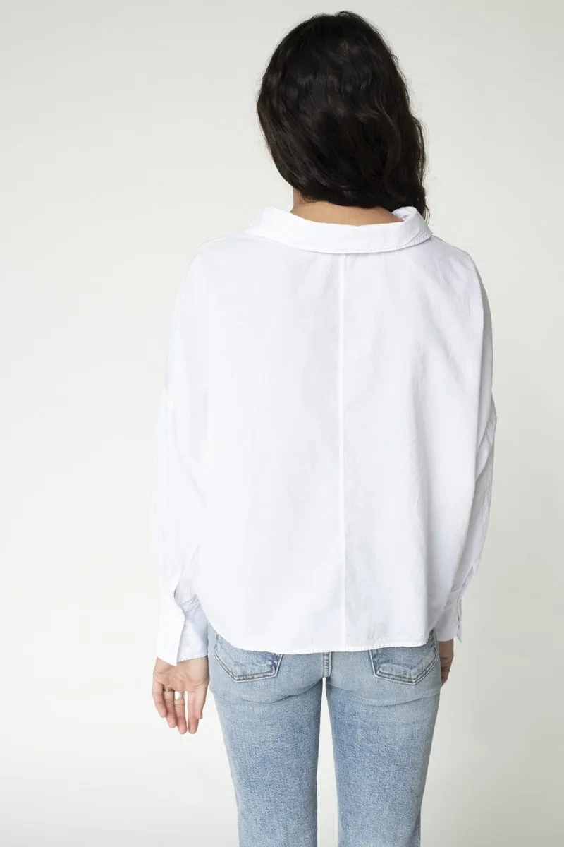 Stateside Voile Long Sleeve Front Twist Button Up Shirt in White sold by Bailey 44 product image thumbnail 2