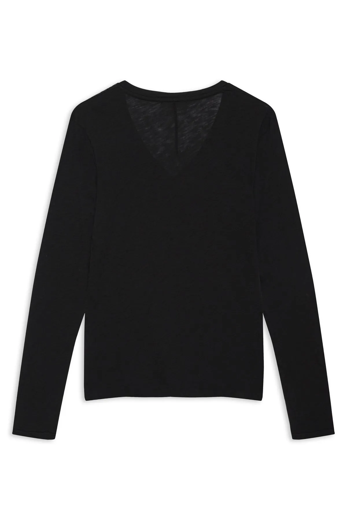 Stateside Supima Slub Jersey Long Sleeve V-Neck in Black sold by Bailey 44 product image thumbnail 2