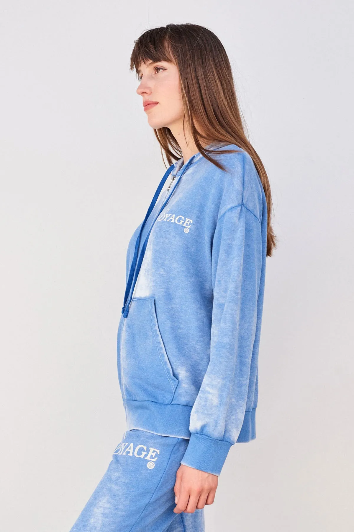 Sundry Bon Voyage Zip Hoodie in Azure sold by Bailey 44 product image thumbnail 3