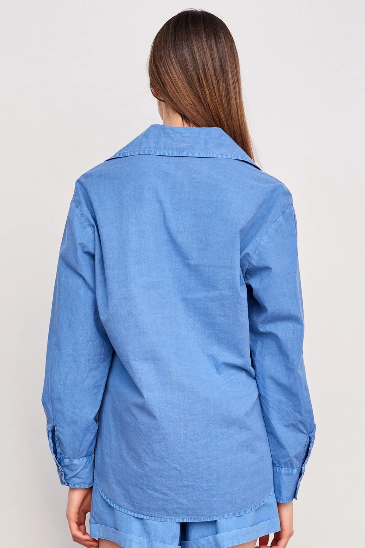 Sundry Voile Button Down in Pigment Azure sold by Bailey 44 product image thumbnail 3