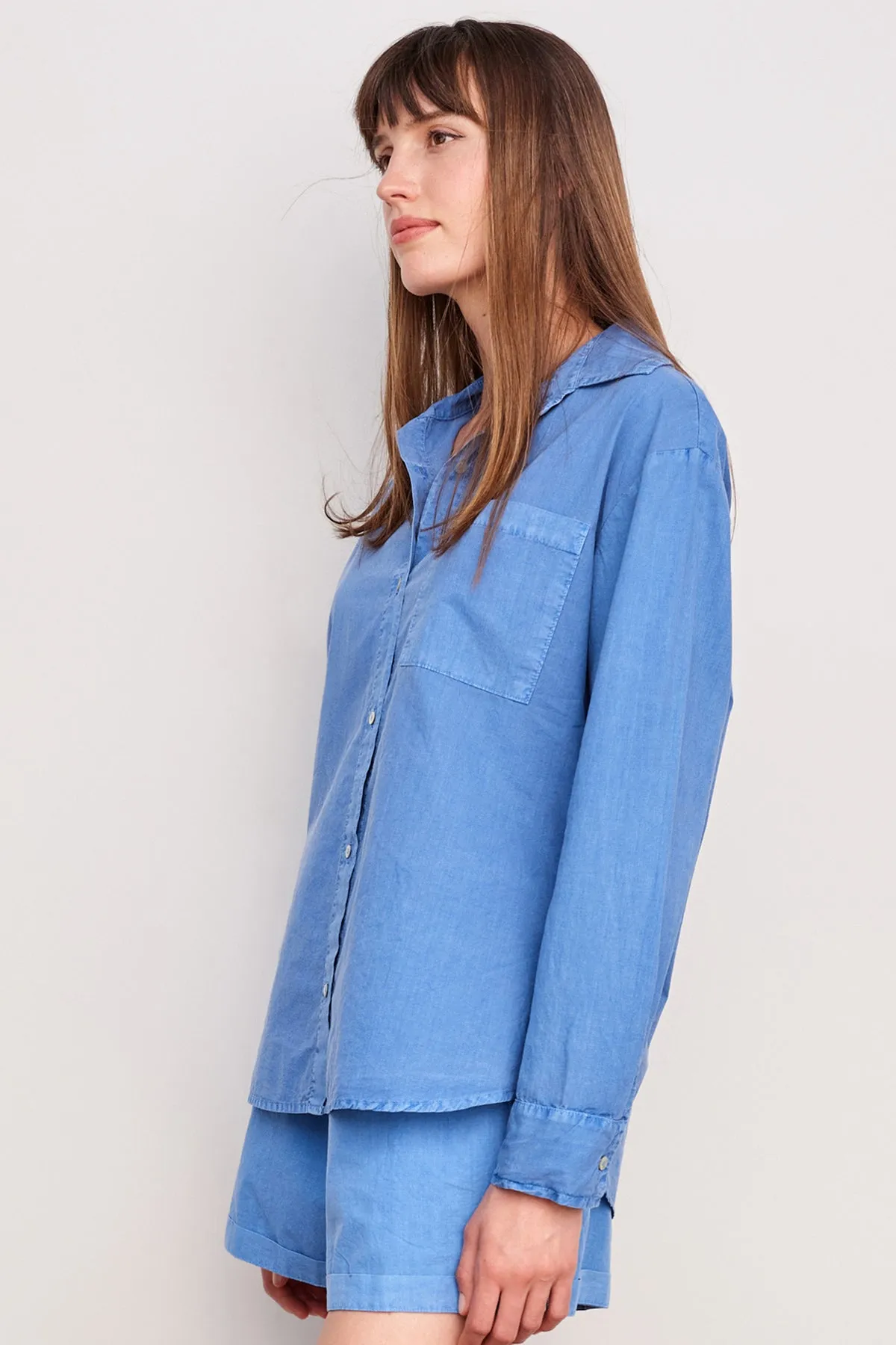 Sundry Voile Button Down in Pigment Azure sold by Bailey 44 product image thumbnail 2