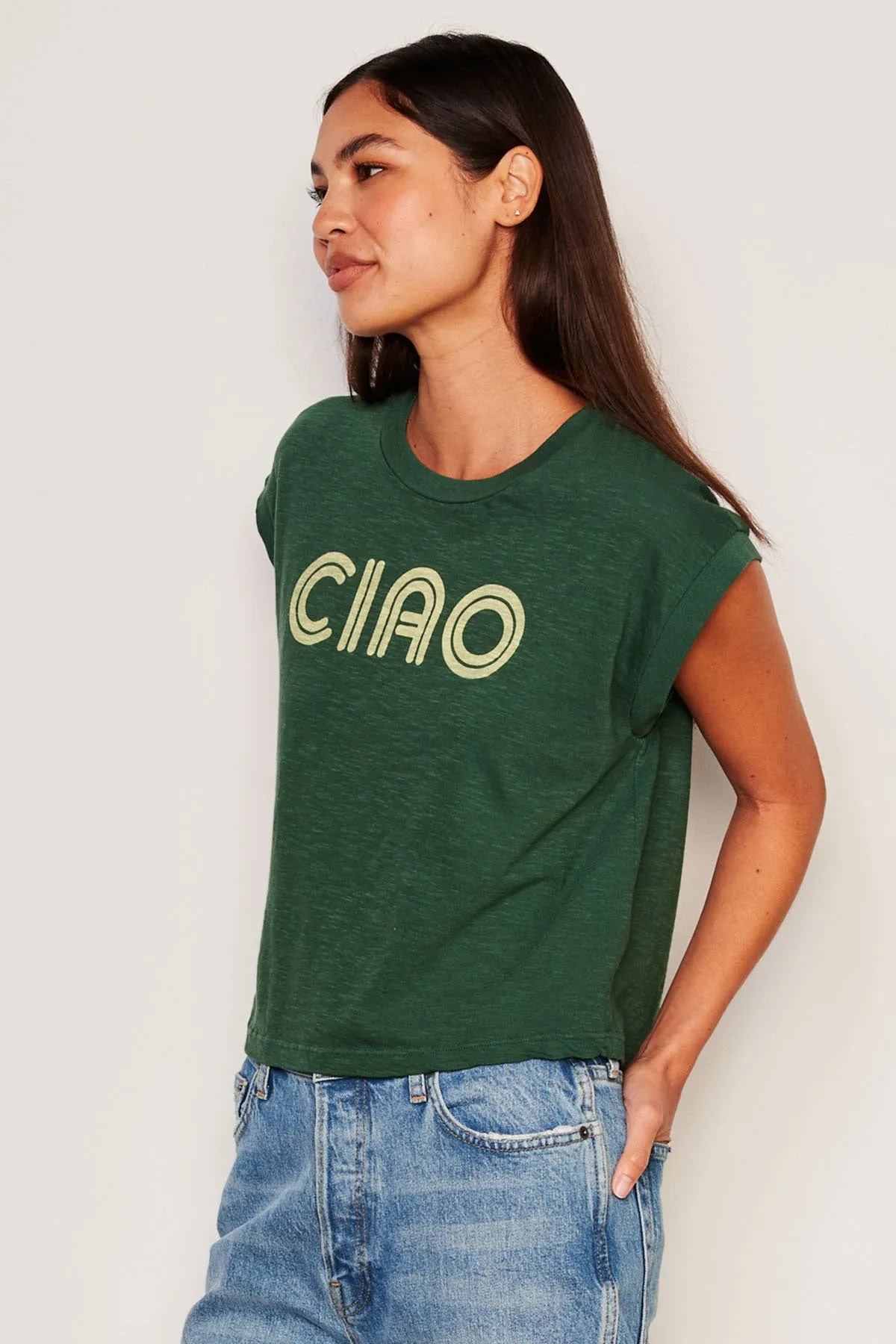 Sundry Ciao Muscle Tank in Everglade sold by Bailey 44 product image thumbnail 2