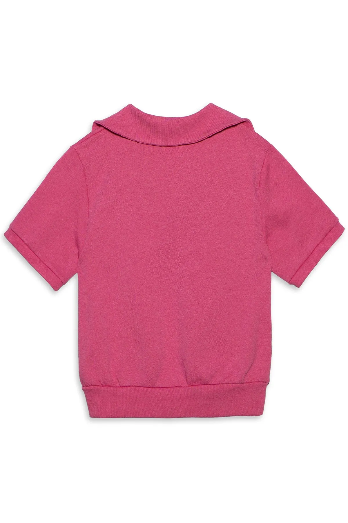 Sundry Short Sleeve Johnny Collar Sweatshirt in Magenta sold by Bailey 44 product image thumbnail 4