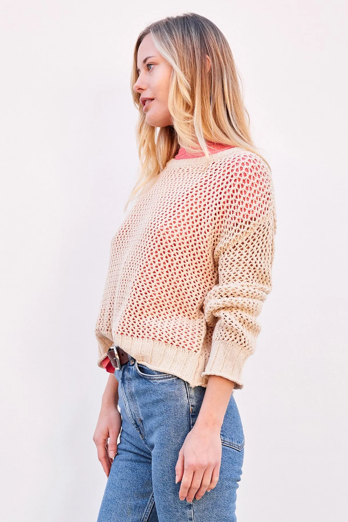 Sundry Crew Neck Sweater in Tan sold by Bailey 44 product image thumbnail 4