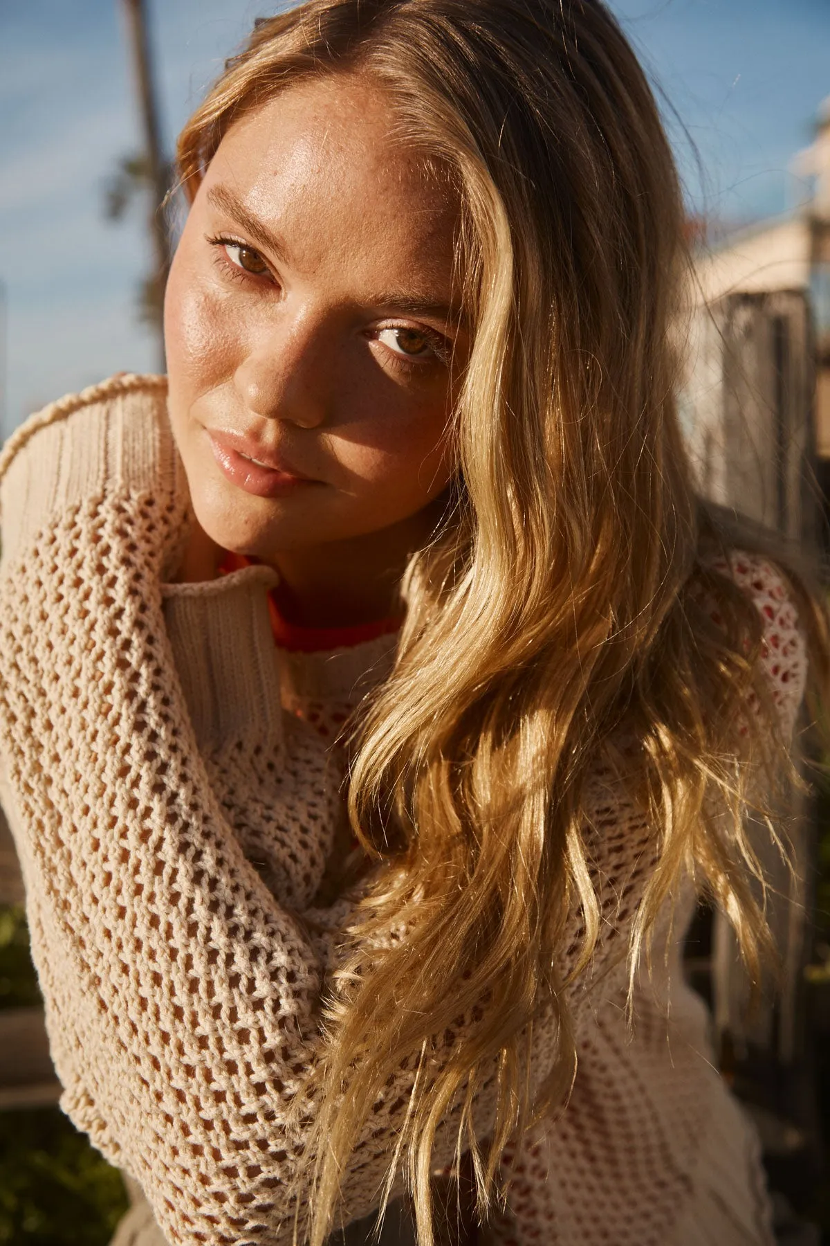 Sundry Crew Neck Sweater in Tan sold by Bailey 44 product image thumbnail 2