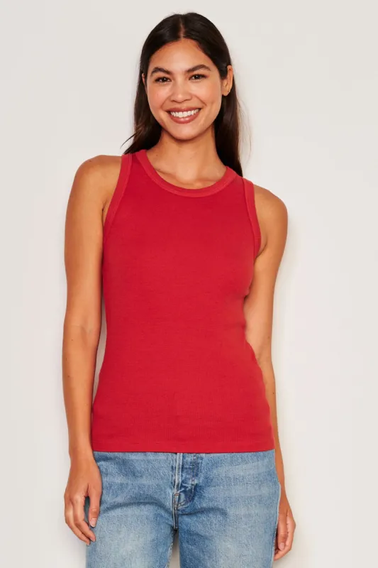 Sundry High Crew Tank in Flare Red sold by Bailey 44