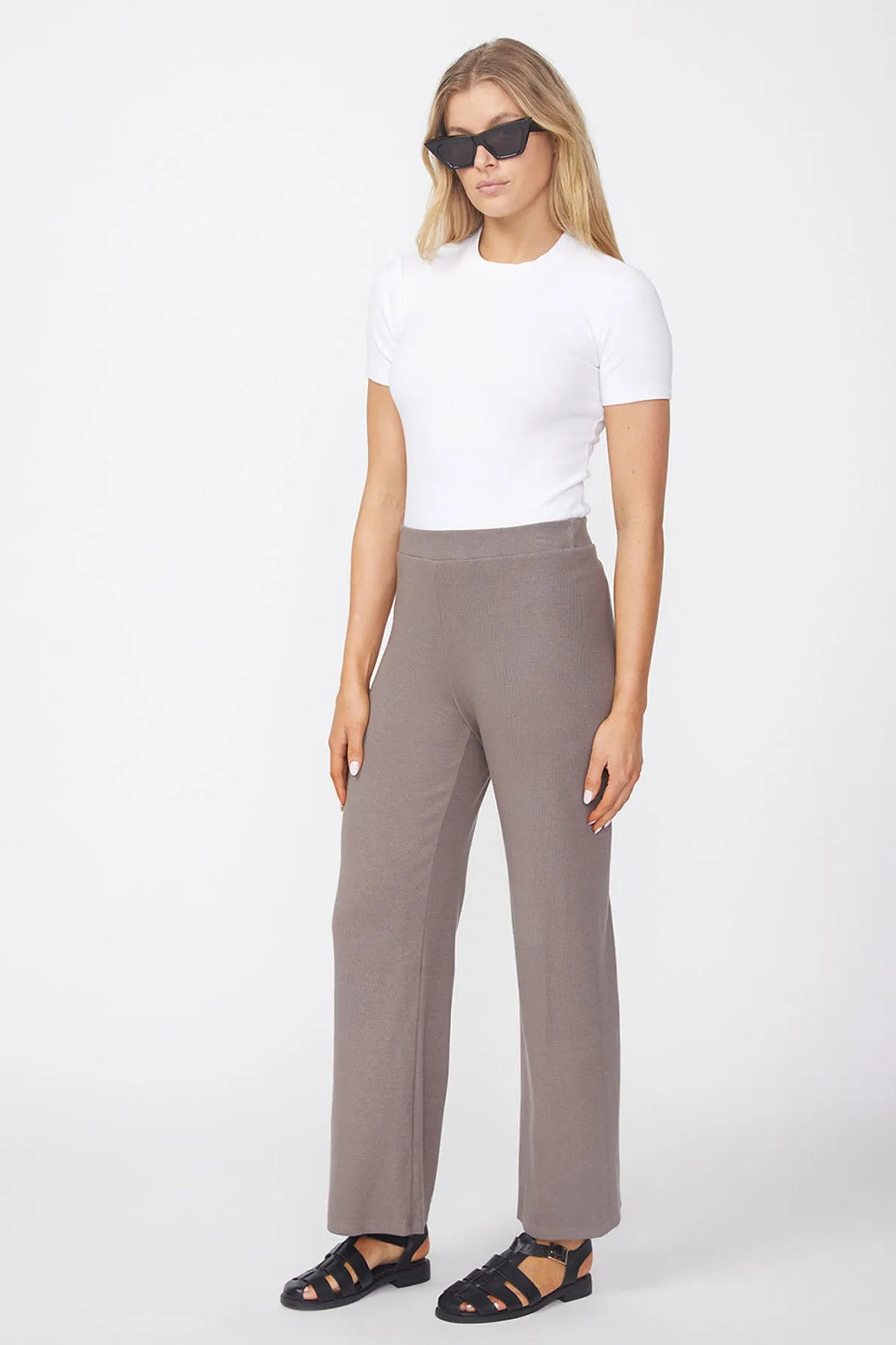 Stateside Luxe 2x1 Rib Cropped Pant in Twig sold by Bailey 44 product image thumbnail 3