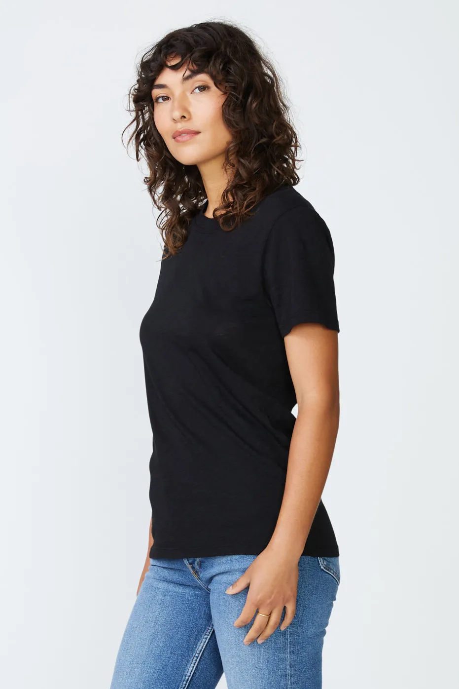 Stateside Supima Slub Jersey Short Sleeve T-Shirt in Black sold by Bailey 44 product image thumbnail 2