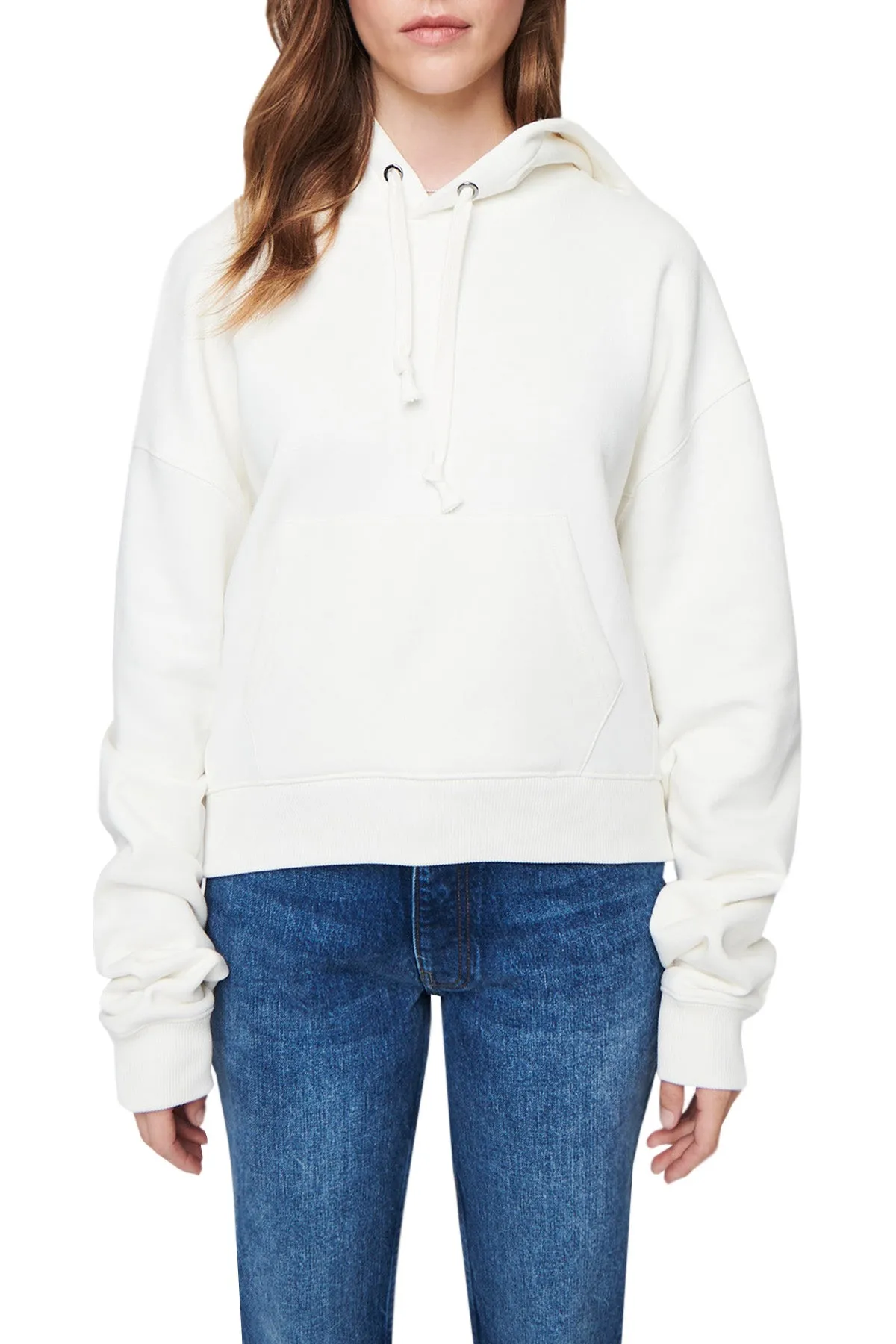 DSTLD Women's Cropped Hoodie in Off White sold by Bailey 44 product image thumbnail 2