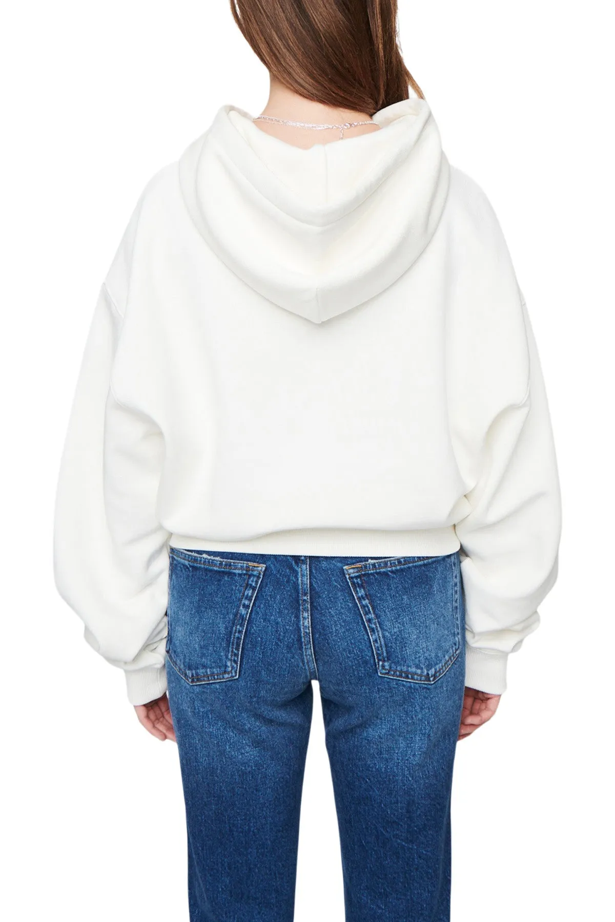 DSTLD Women's Cropped Hoodie in Off White sold by Bailey 44 product image thumbnail 4