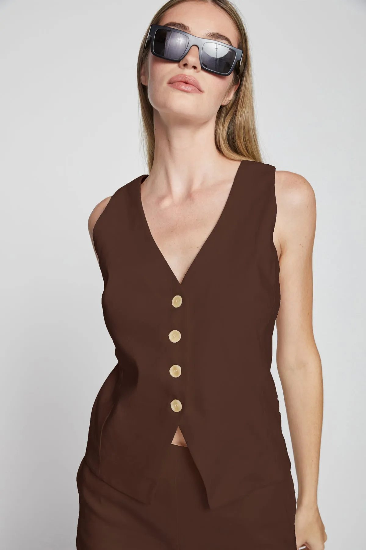 Bailey 44 Nirvana Linen Top in Cacao sold by Bailey 44 product image thumbnail 2