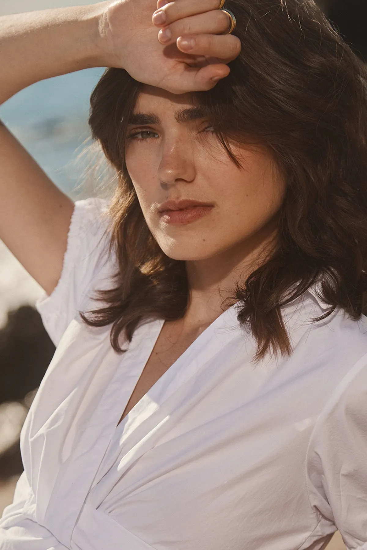 Stateside Fine Poplin Twist Front Maxi Dress in White sold by Bailey 44 product image thumbnail 2