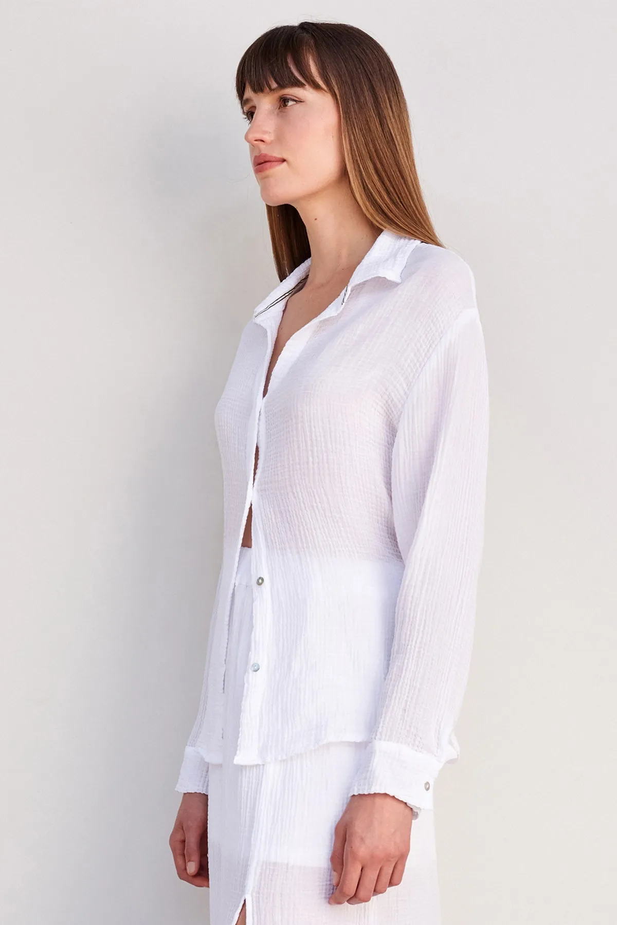 Sundry Long Sleeve Button Down in White sold by Bailey 44 product image thumbnail 2