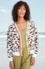 Sundry Leopard Boxy Cardigan in Cream/Sorbet Leopard sold by Bailey 44