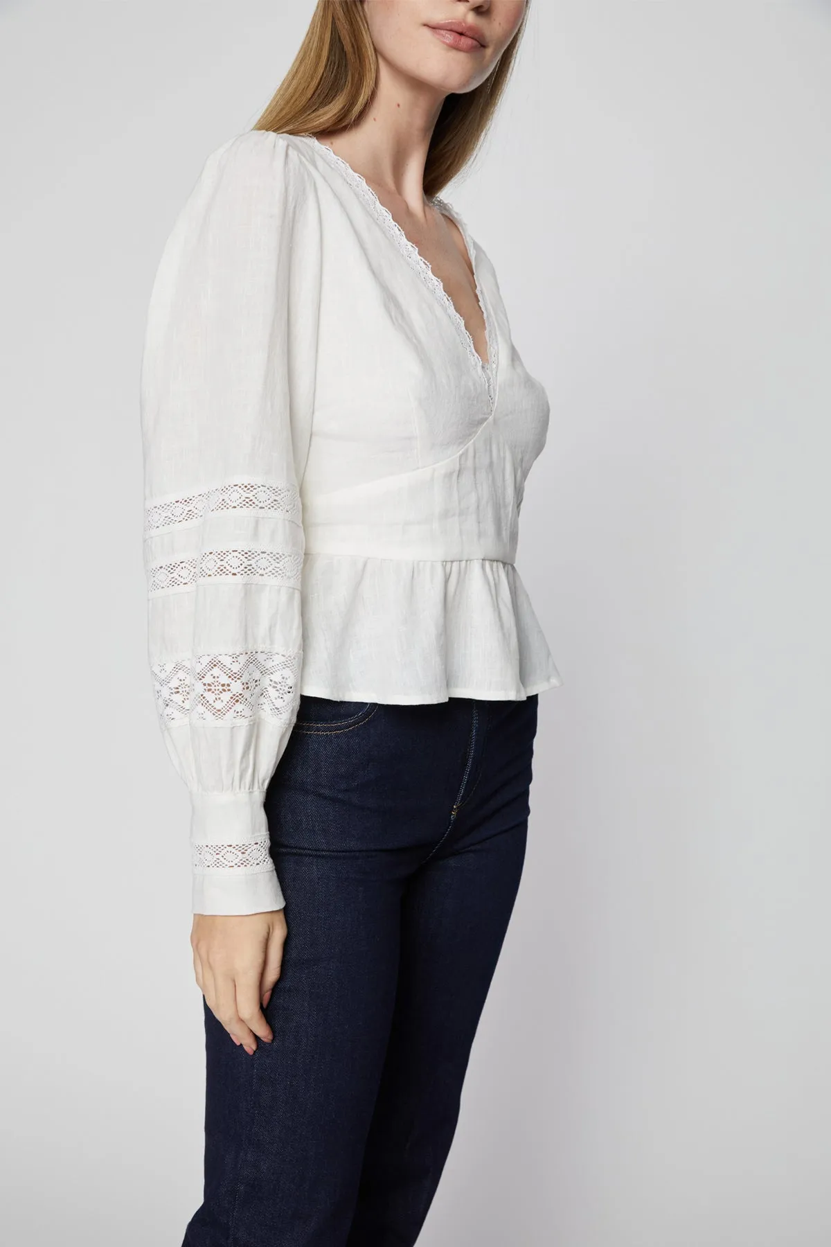 Bailey 44 Diane Linen Top in Creme sold by Bailey 44 product image thumbnail 2