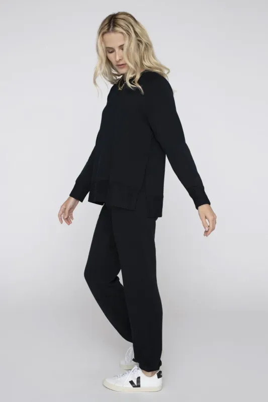 Stateside Softest Fleece Raglan Side Slit Sweatshirt in New Navy sold by Bailey 44