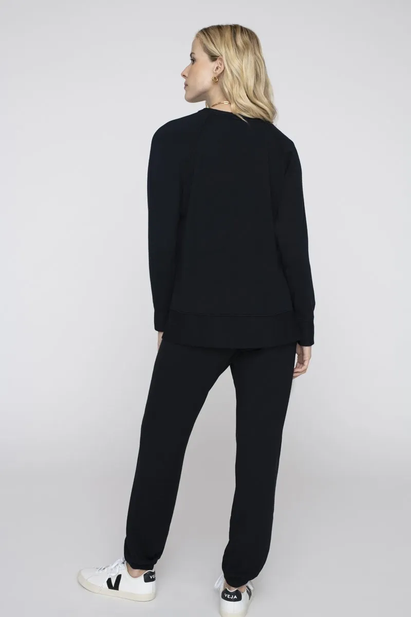 Stateside Softest Fleece Raglan Side Slit Sweatshirt in New Navy sold by Bailey 44 product image thumbnail 3