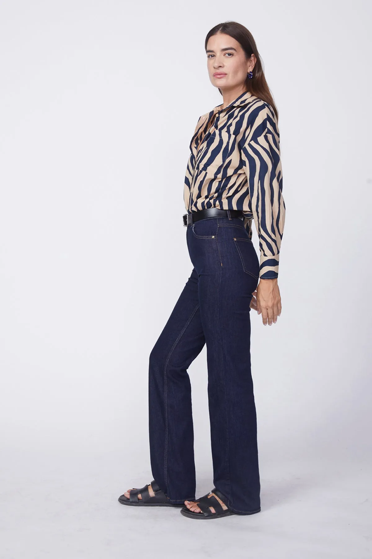 Stateside Zebra Voile Oversized Shirt in Almond sold by Bailey 44 product image thumbnail 4