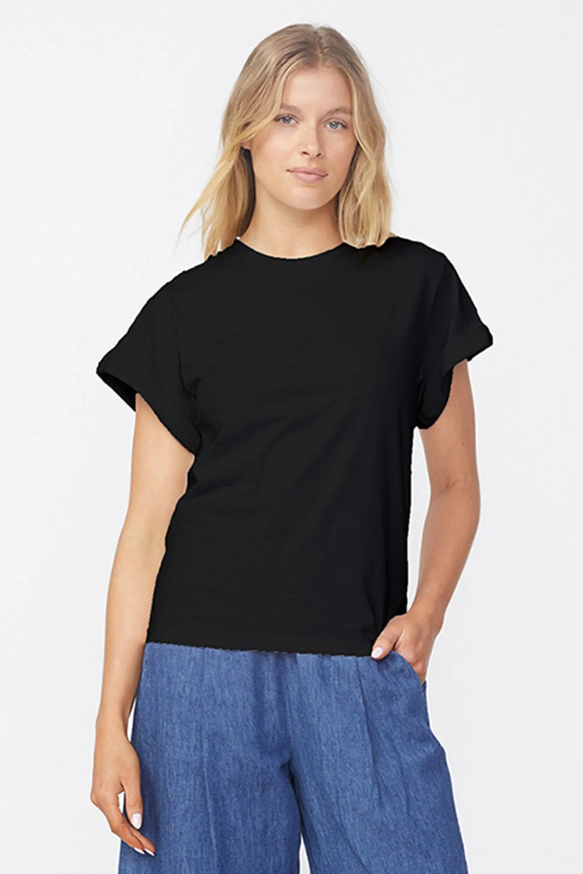 Stateside Cloud Jersey Oversized T-Shirt in Black sold by Bailey 44