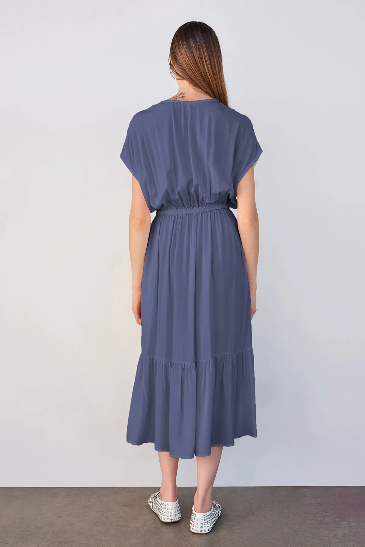 Sundry Midi Dress with Ruffle in Navy sold by Bailey 44 product image thumbnail 3