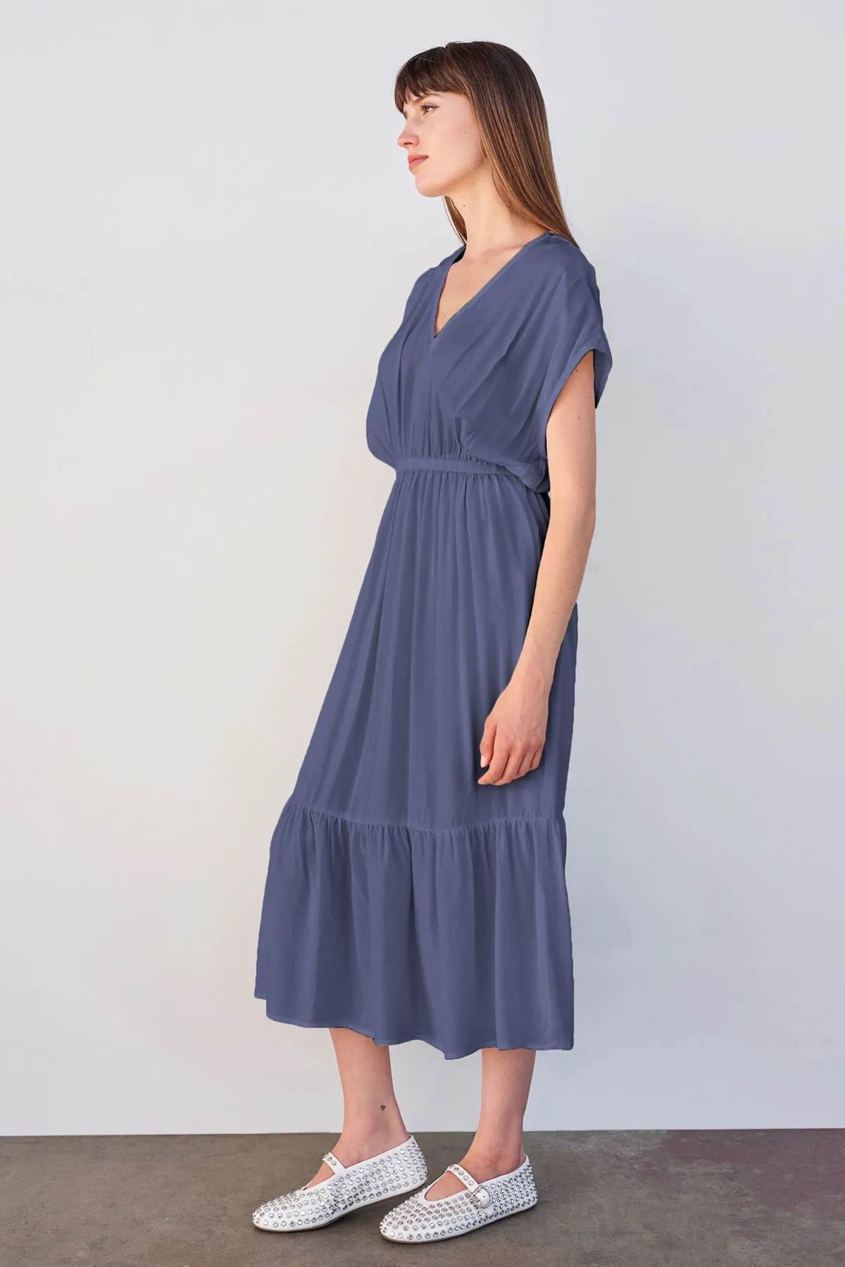 Sundry Midi Dress with Ruffle in Navy sold by Bailey 44 product image thumbnail 2