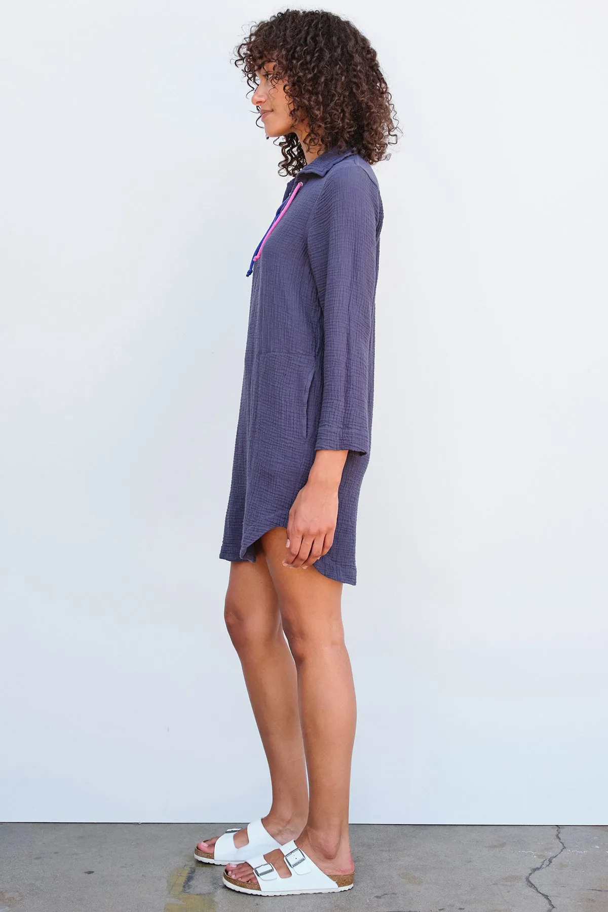 Sundry Mini Lace Up Dress in Navy sold by Bailey 44 product image thumbnail 2