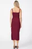 Stateside Luxe 2x1 Rib Side Slit Midi Skirt in Bordeaux sold by Bailey 44