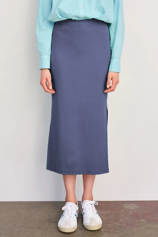 Sundry Long Skirt with Side Slits in Navy sold by Bailey 44