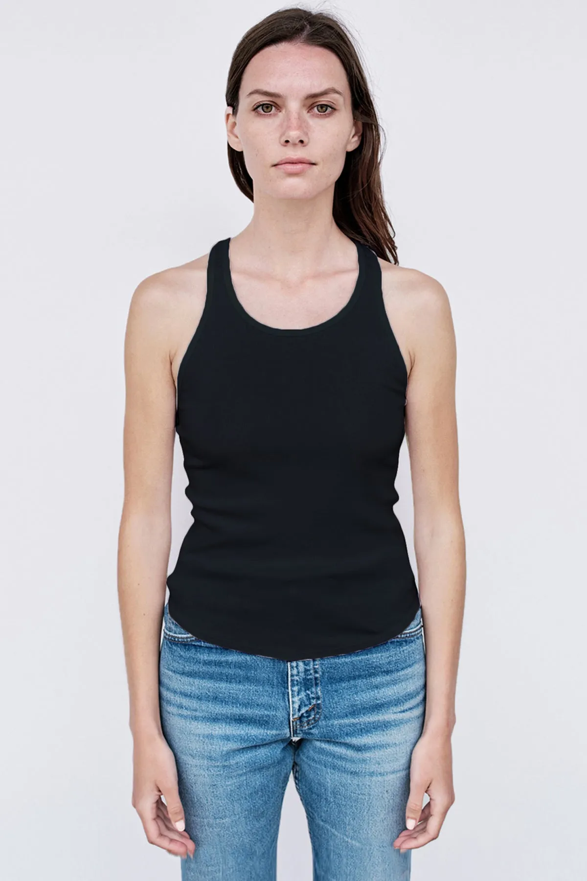 Stateside Rib Racerback Tank in Black sold by Bailey 44