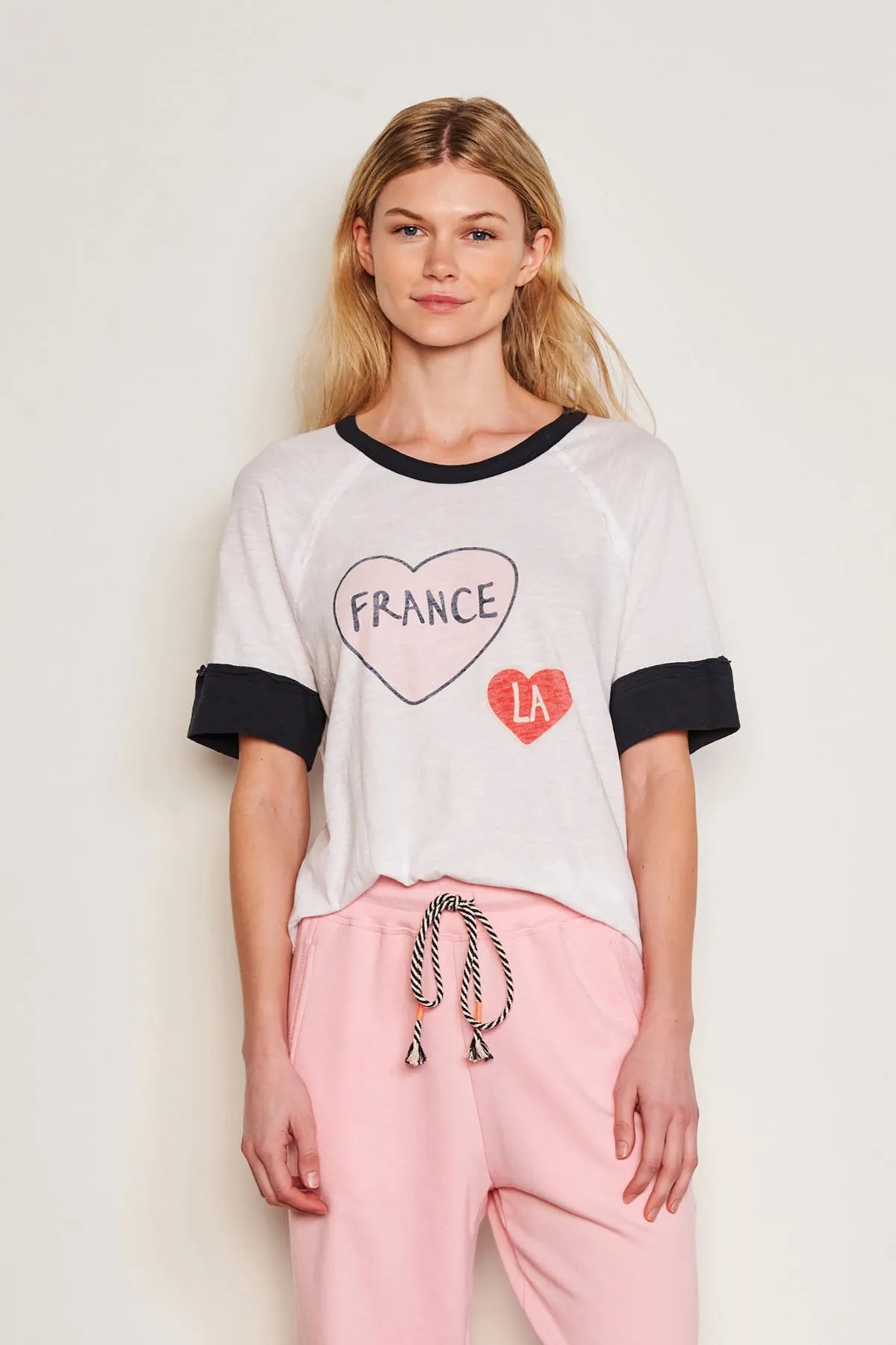Sundry France LA Boyfriend Tee in Optic White sold by Bailey 44