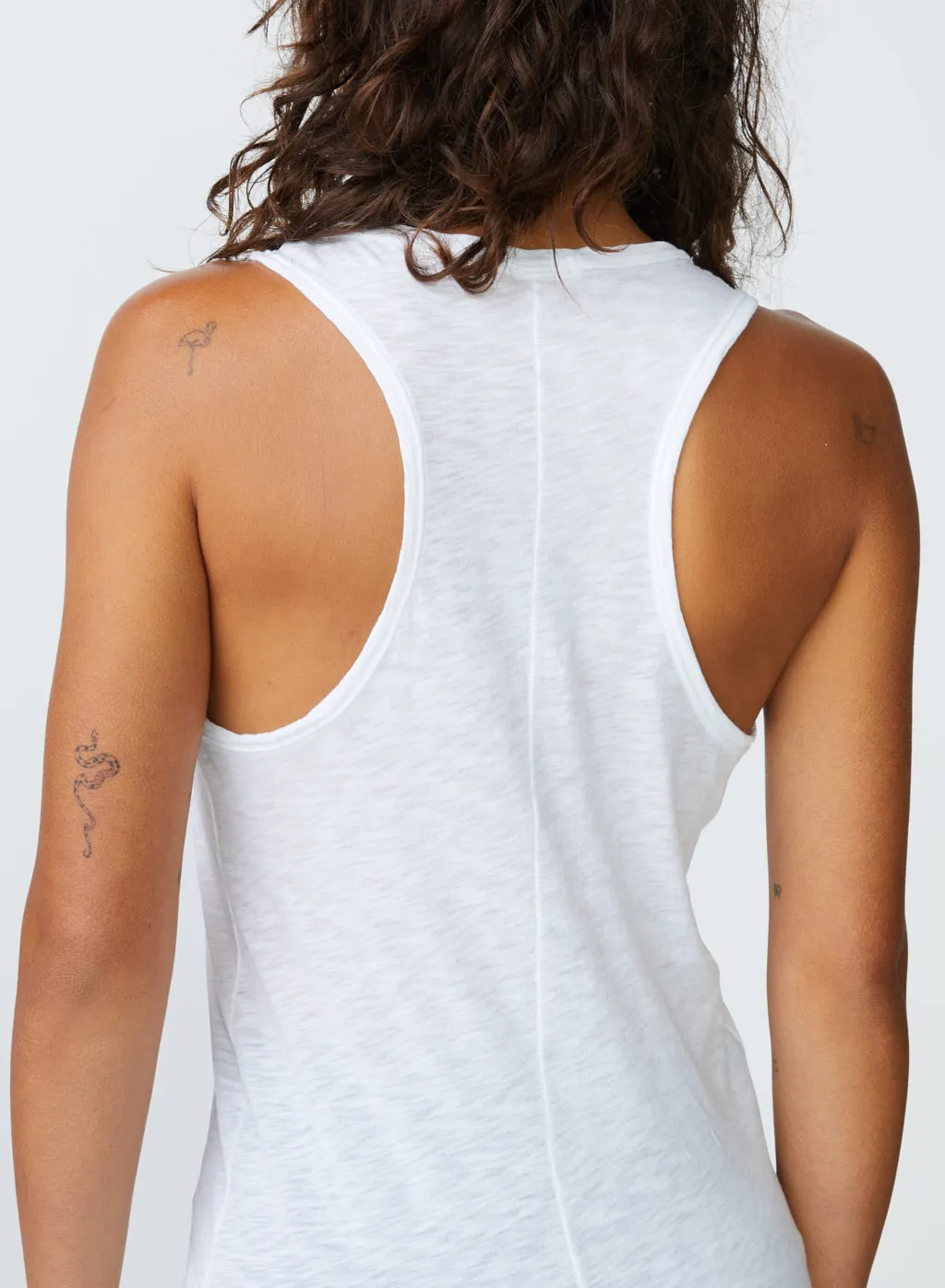 Stateside Supima Slub Jersey Racerback Tank Top in White sold by Bailey 44 product image thumbnail 4