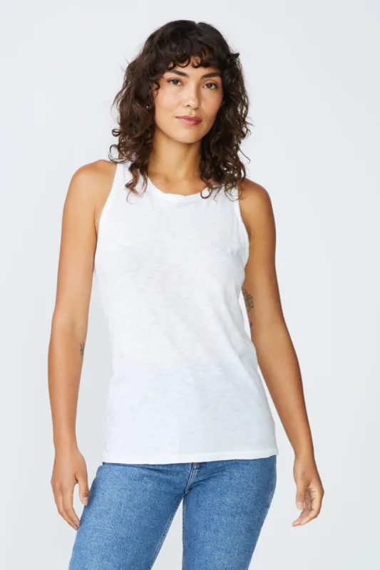 Stateside Supima Slub Jersey Racerback Tank Top in White sold by Bailey 44
