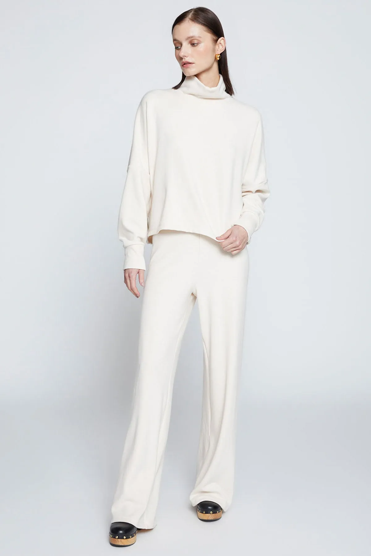 Stateside Honeyluxe Flatback Rib Dropped Dolman Top in Cream sold by Bailey 44 product image thumbnail 2