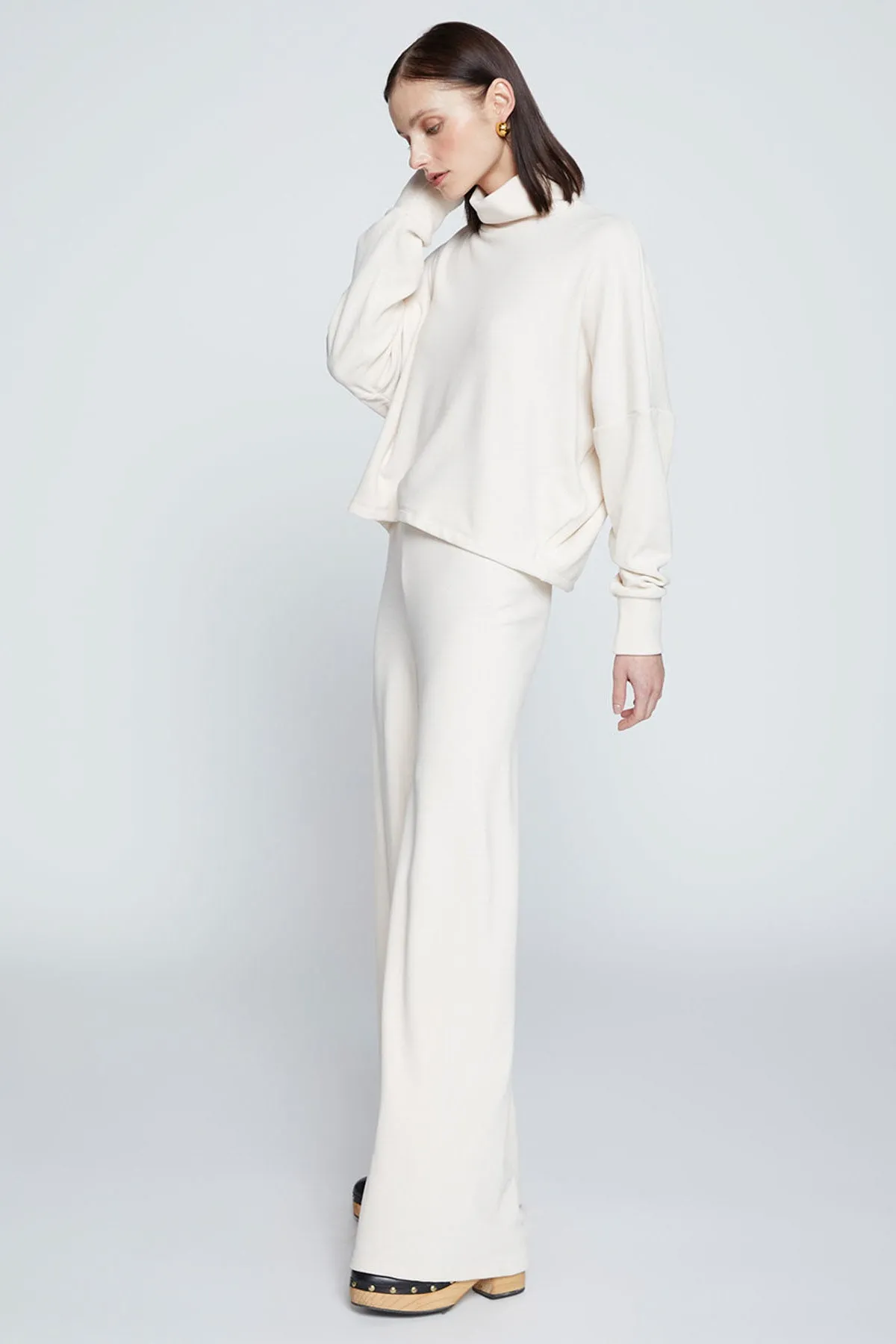 Stateside Honeyluxe Flatback Rib Dropped Dolman Top in Cream sold by Bailey 44 product image thumbnail 3