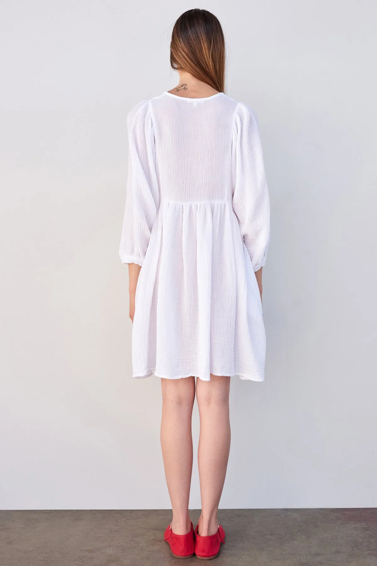 Sundry Mini Blouson Sleeve Dress in White sold by Bailey 44 product image thumbnail 3