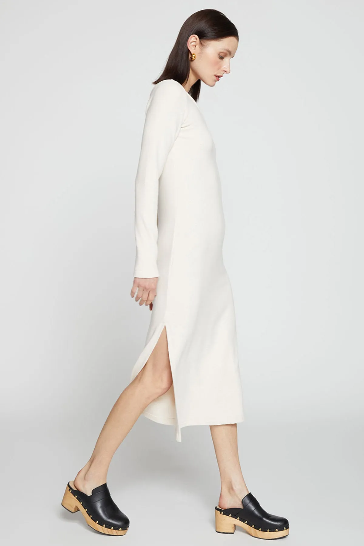 Stateside Honeyluxe Flatback Rib Double V-Neck Dress in Cream sold by Bailey 44 product image thumbnail 2