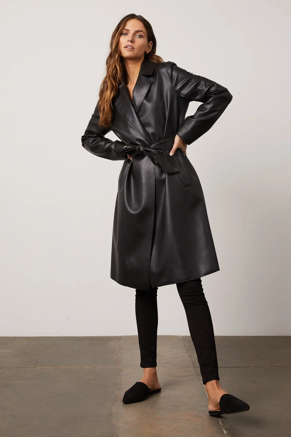 Bailey 44 Freya Vegan Leather Eco Trench in Black sold by Bailey 44 product image thumbnail 2