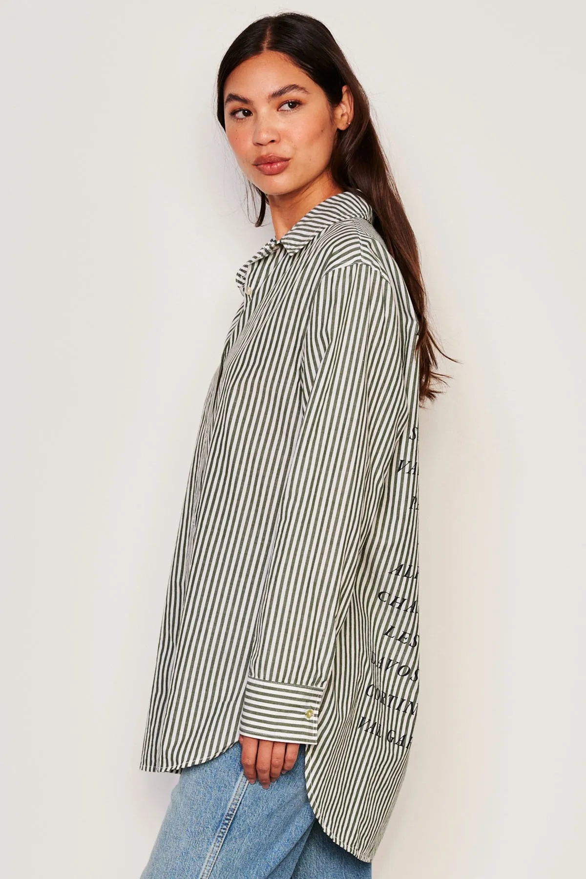 Sundry Destinations Oversized Shirt in Fern sold by Bailey 44 product image thumbnail 3