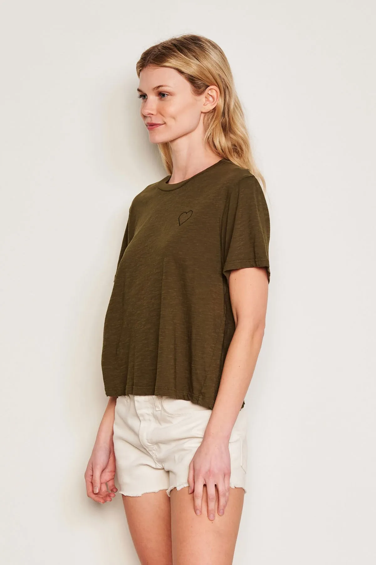 Sundry Les Femmes Crew Neck Tee in Olive sold by Bailey 44 product image thumbnail 3