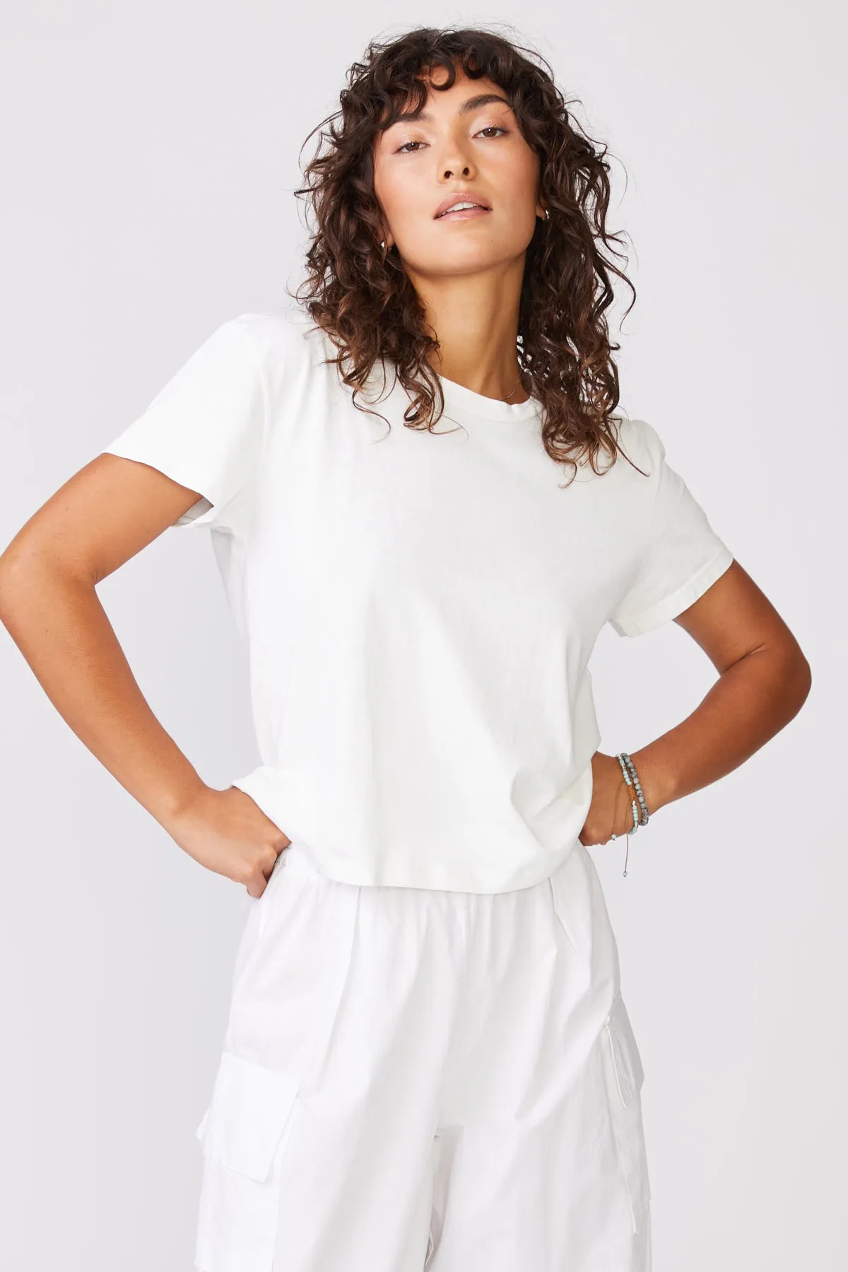 Stateside Cloud Jersey Short Sleeve Crew in White sold by Bailey 44 product image thumbnail 2