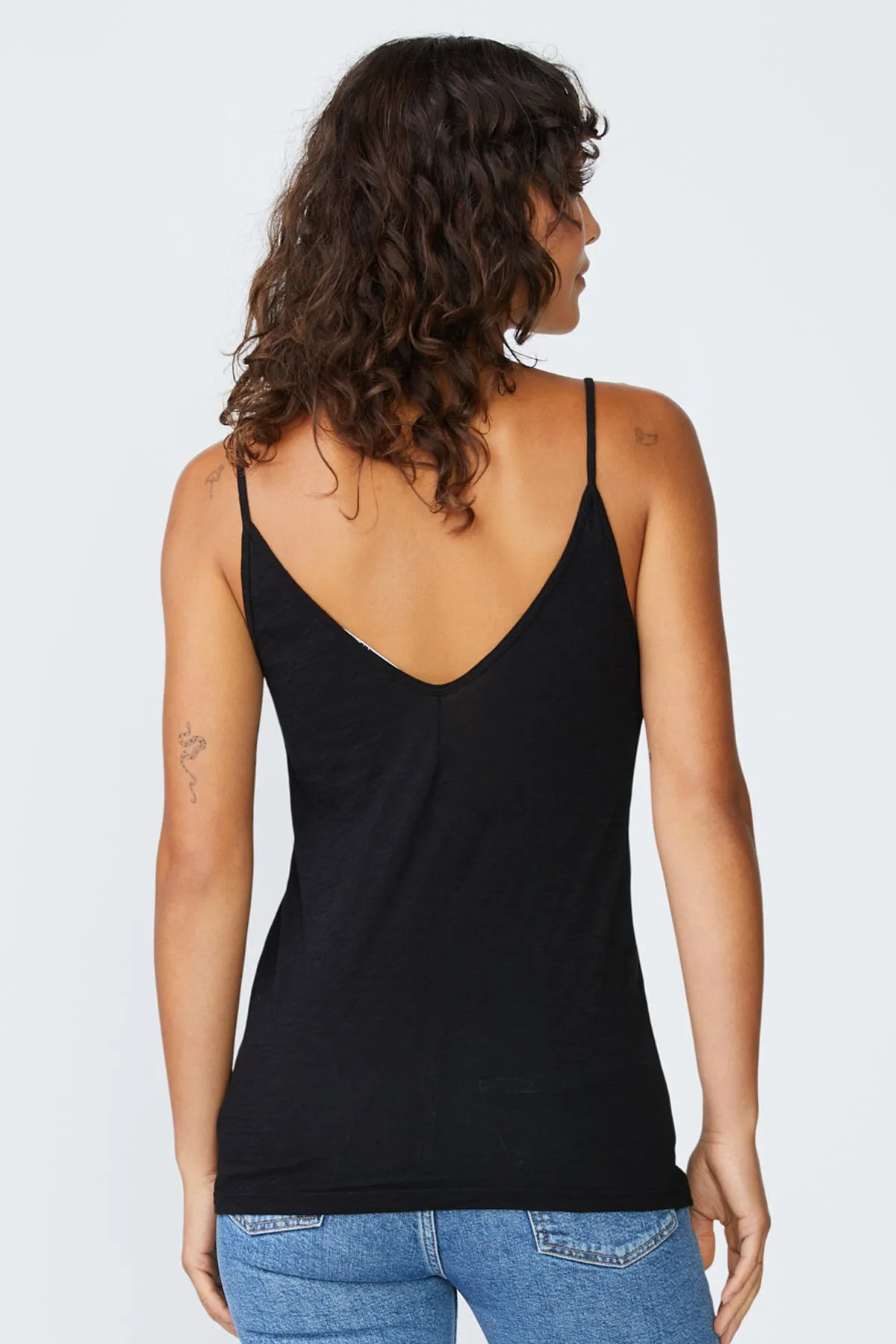 Stateside Supima Slub Jersey V-Neck Cami in Black sold by Bailey 44 product image thumbnail 4