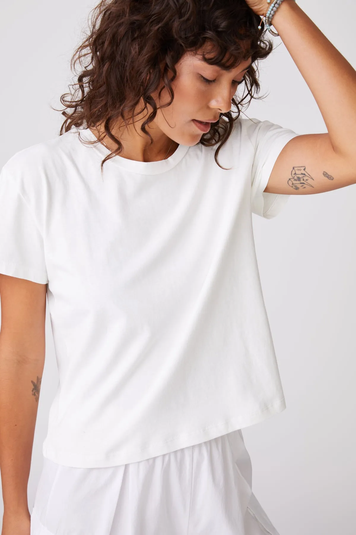 Stateside Cloud Jersey Short Sleeve Crew in White sold by Bailey 44