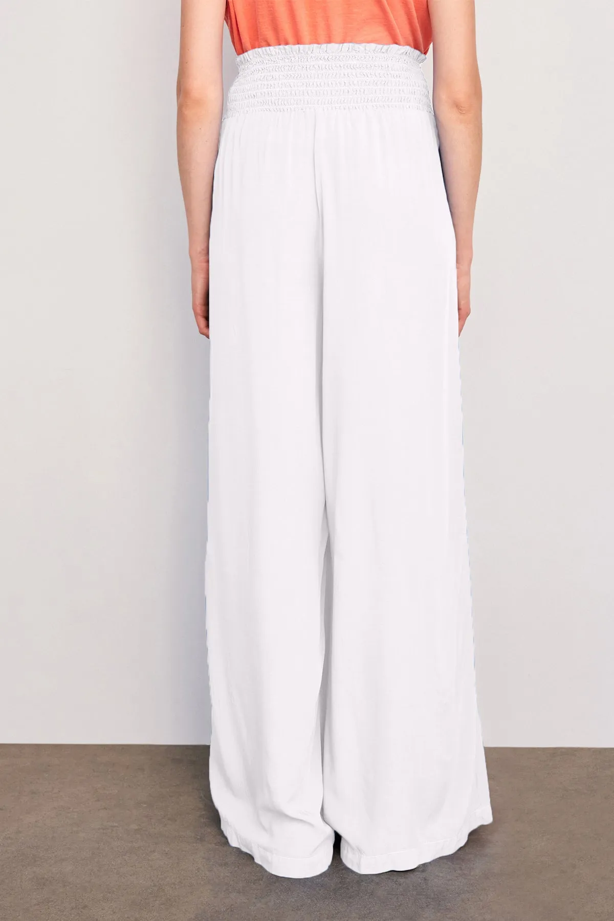 Sundry Smock Waist Wide Leg Pant in White sold by Bailey 44 product image thumbnail 3