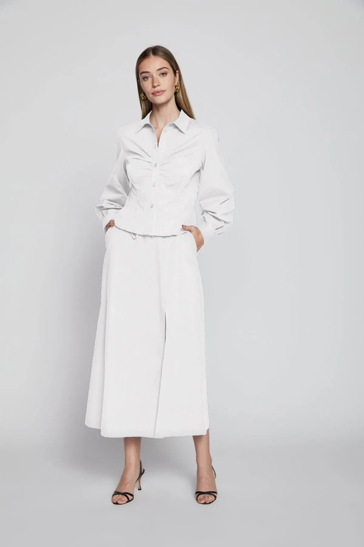 Bailey 44 Westley Poplin Top in White sold by Bailey 44