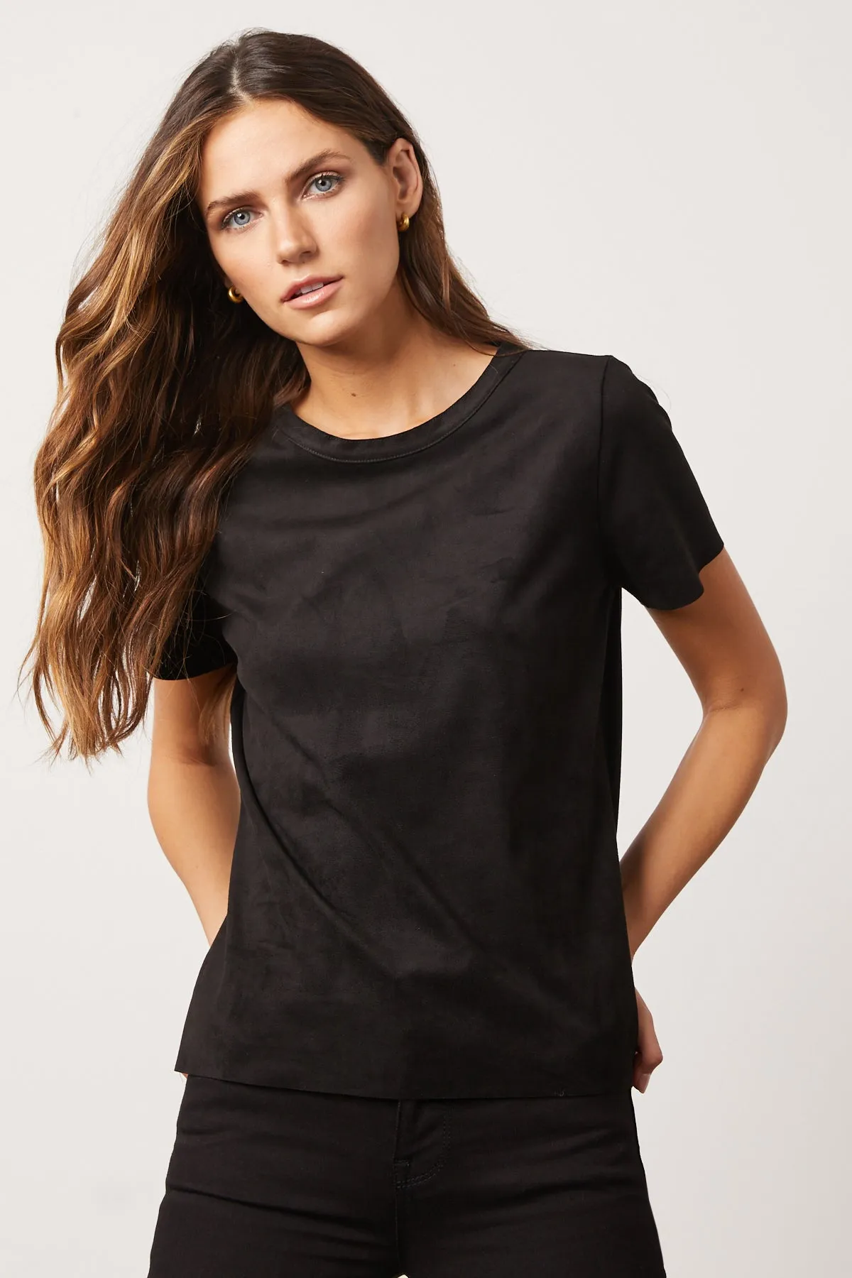 Bailey 44 Haven Vegan Suede Top in Black sold by Bailey 44