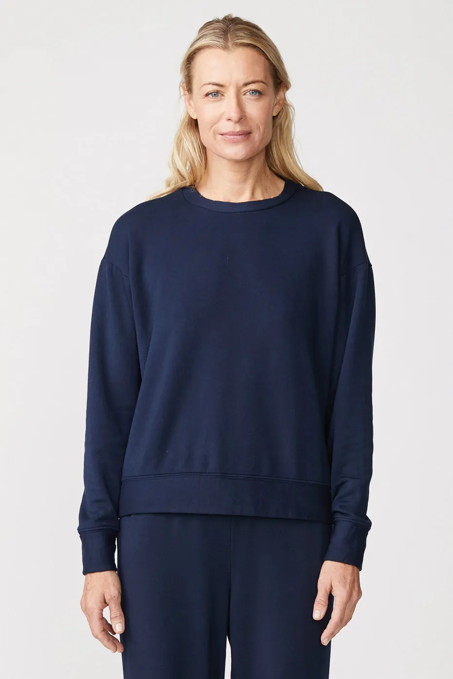 Stateside Softest Fleece Crewneck Sweatshirt in New Navy sold by Bailey 44
