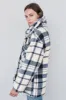 Stateside Double Faced Sherpa Jacket in Navy/Cream Plaid sold by Bailey 44